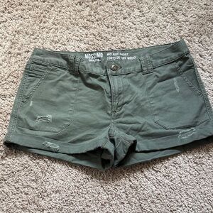 Mossimo Supply Co. Olive Green Mid-Rise Jean Shorts